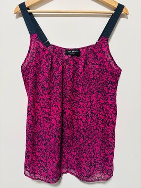 Layne Bryant Pink & Black Floral Print Tank Top Size 14